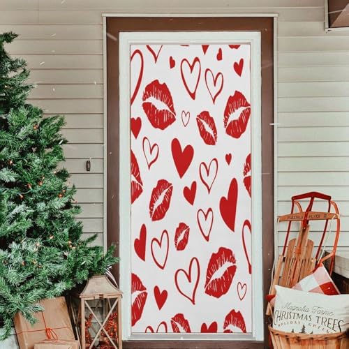 Susiyo Red Lips Kiss Halloween Door Cover