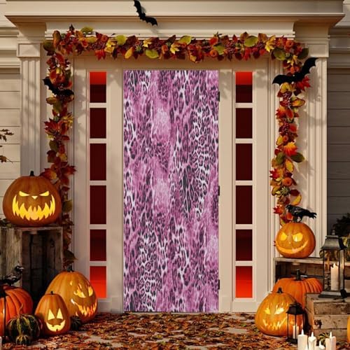 Susiyo Pink Animal Leopard Draft Stopper Door Cover