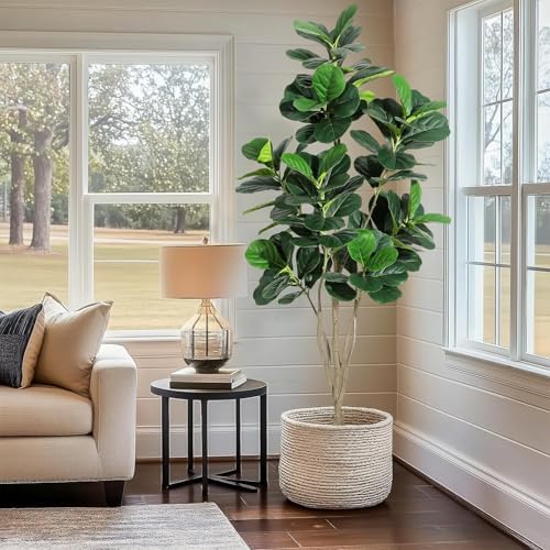 6FT Fiddle Leaf Fig Artificial Tree with Black Planter