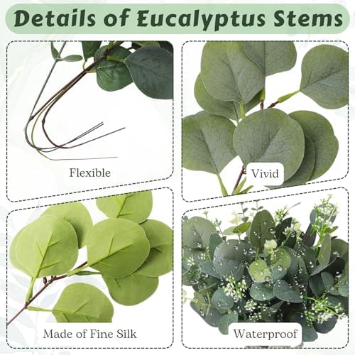 4 Kinds Mixed Eucalyptus Stems 30PCS for Wedding Decor