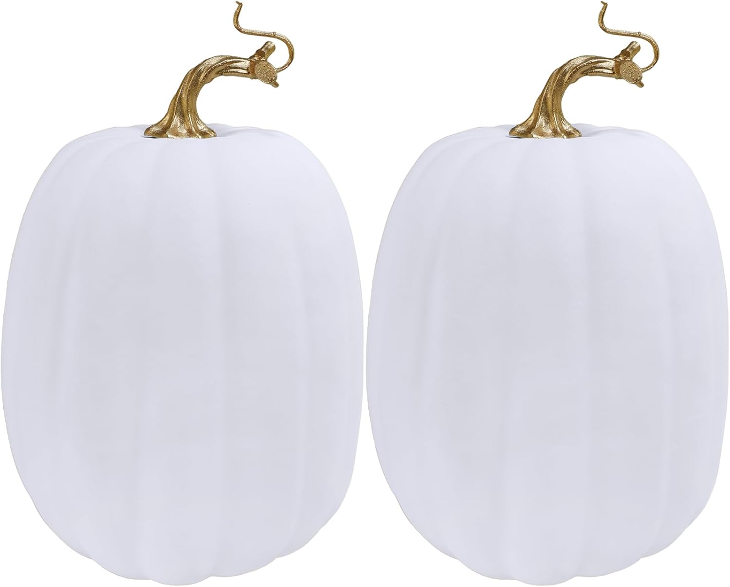 Winlyn 2 Pcs Fall White Artificial Pumpkins Decor