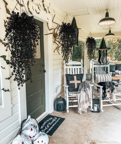 Black Artificial Hanging Plants 3-Pack UV Resistant