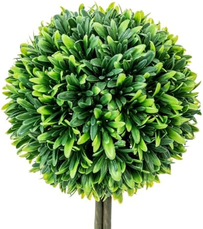 MyGift 15 Inch Artificial Boxwood Topiary Tree 2 Pack