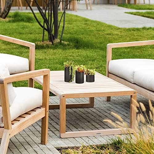SEEKO Artificial Succulents 3 Pack with Black Pots