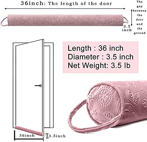 DreamQuil Weighted Door Draft Stopper 36 Inch Pink