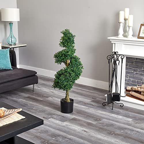Nearly Natural 4ft Spiral Boxwood Artificial Tree