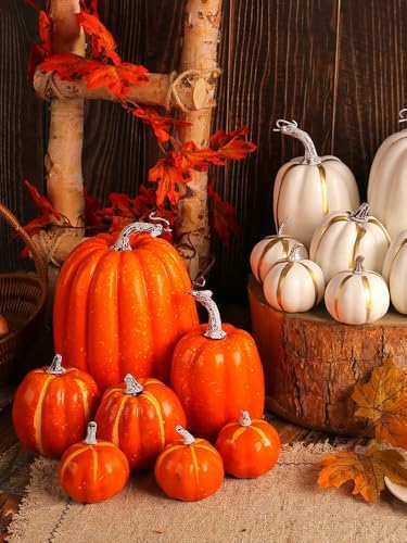 Keebgyy Artificial Pumpkin Ornament Set