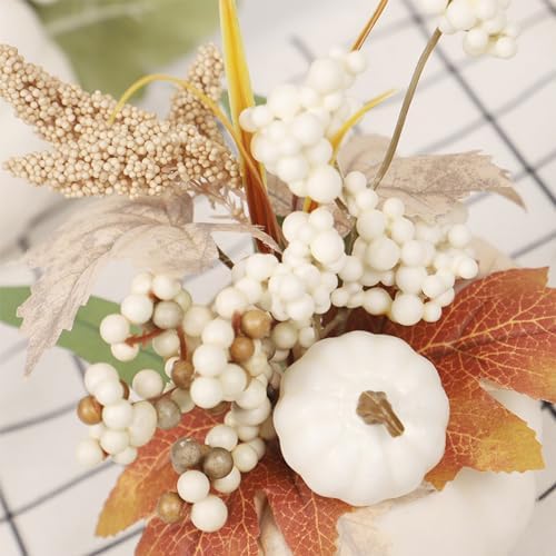 Artificial Pumpkin and Berries Arrangement Fall Decor for Holidays