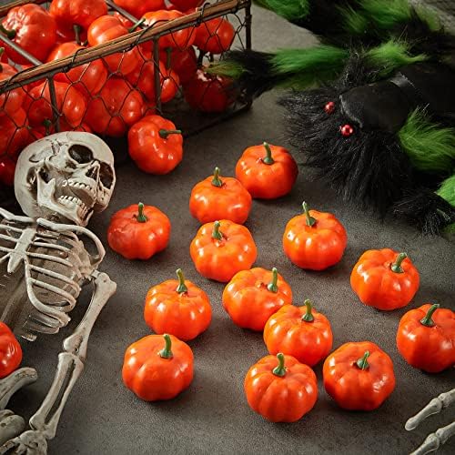 WILLBOND Artificial Mini Pumpkins 100 Pack Fall Decor