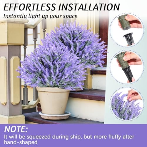 Yunlly 2 Pack 18 Inches Artificial Lavender Topiary Ball Trees