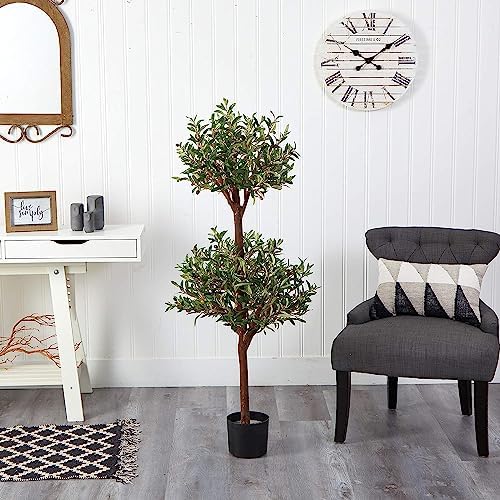 Nearly Natural 5309 Olive Double Topiary Silk Tree 45 Feet Green