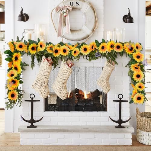 4 Pack Silk Sunflower Garland for Fall Decor