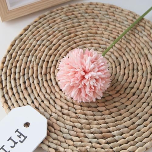 HoYuanFlo Light Pink Artificial Chrysanthemum Bouquet 10pcs
