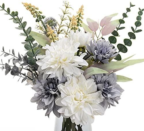 Artificial Blue Flowers with Vase Table Decor