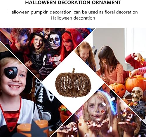 VOSAREA Halloween Rattan Pumpkin Decor 20CM