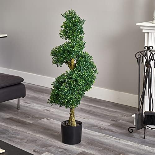 Nearly Natural 4ft Spiral Boxwood Artificial Tree