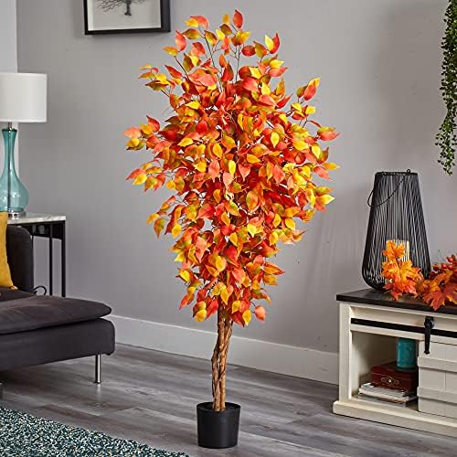 Nearly Natural 5ft Autumn Ficus Artificial Tree