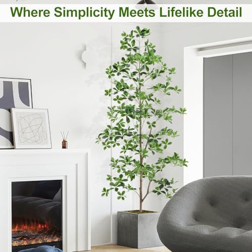 7ft Tall Artificial Black Olive Tree with 1260 Lifelike Leaves