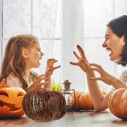 VOSAREA Halloween Rattan Pumpkin Decor 20CM