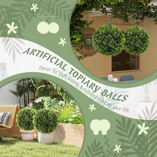 HOMCOM Artificial Topiary Balls Set of 2 177 Inch