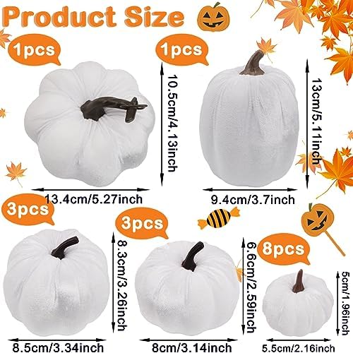 16pcs Artificial Velvet Pumpkin Set for Fall Decor