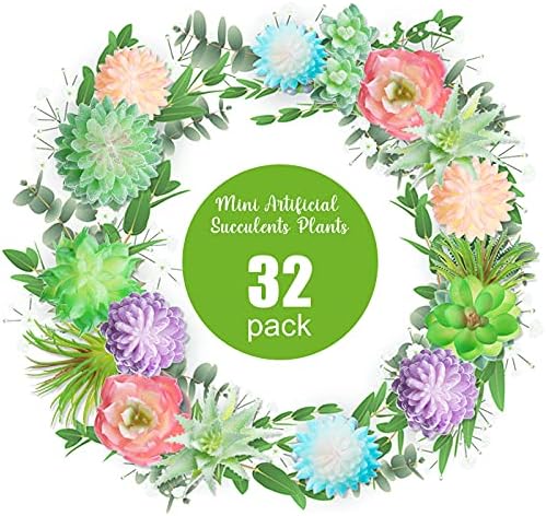 Jutom 32 Pieces Mini Artificial Succulents for Home Decor