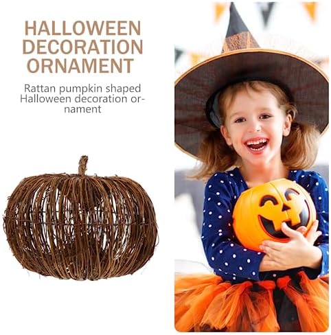 MAGICLULU Artificial Rattan Pumpkin for Halloween Thanksgiving