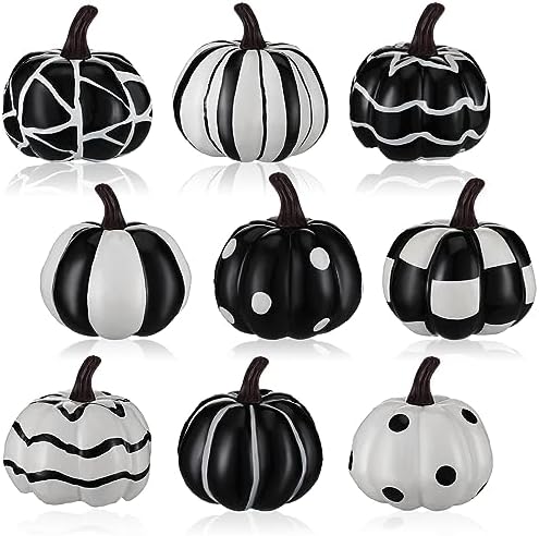 Leinuosen 9 Pcs Halloween Mini Pumpkin Decorations
