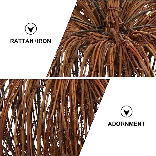 MAGICLULU Artificial Rattan Pumpkin for Halloween Thanksgiving