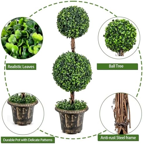 Safeplus 3ft Artificial Boxwood Topiary Tree