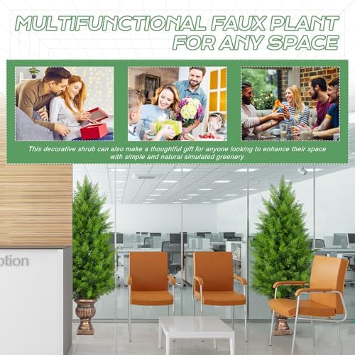Gfilay 4FT Pre Lit Topiary Tree with LED Lights