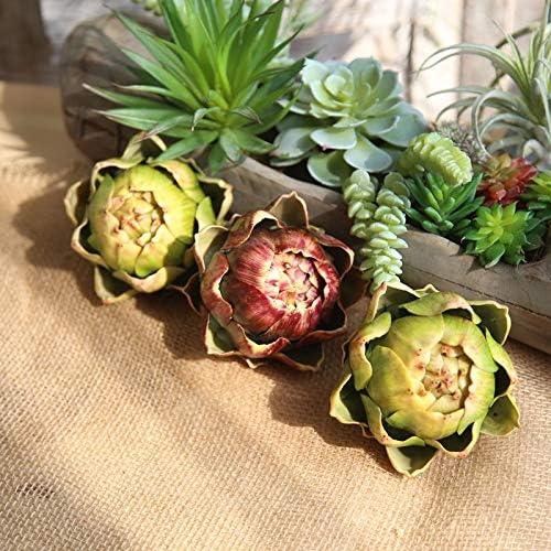 Artificial Artichoke Plastic Flower Decoration Green Small 6 Units