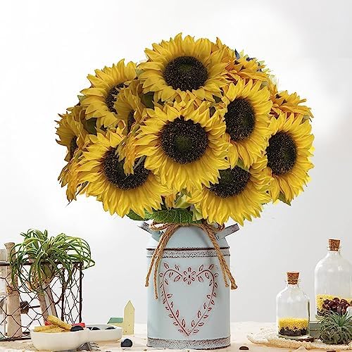 12PCS Artificial Sunflowers Silk Flower Wedding Decorations
