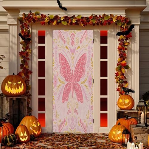 Susiyo Art Floral Butterfly Halloween Door Cover