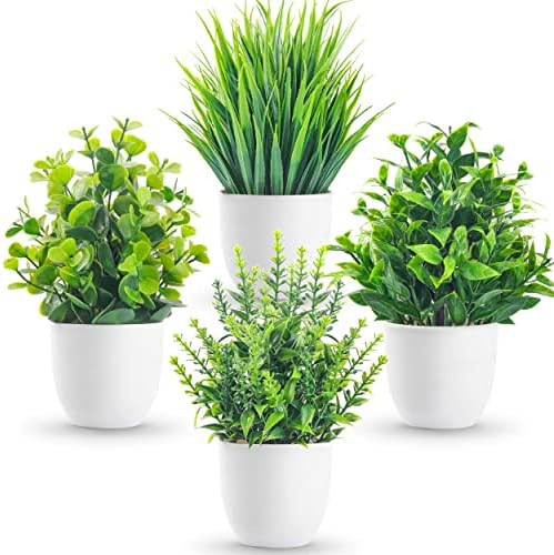 Miracliy 4 Pack Artificial Plants for Indoor Decor