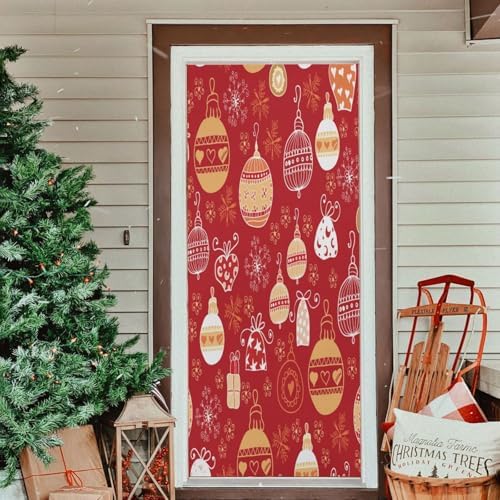 Susiyo Christmas Door Cover Red Halloween Decor 32x79 in