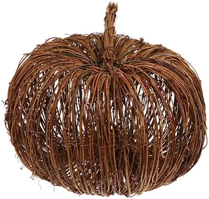 MAGICLULU Artificial Rattan Pumpkin for Halloween Thanksgiving