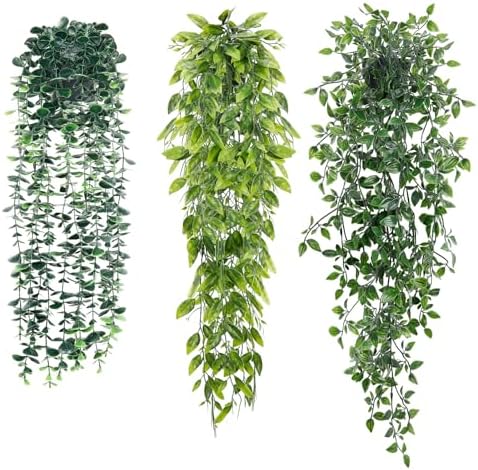 Artificial Hanging Plants 3 Pack for Wall Decor