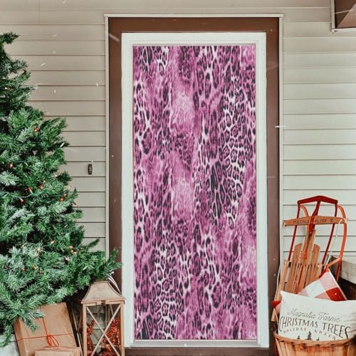 Susiyo Pink Animal Leopard Draft Stopper Door Cover