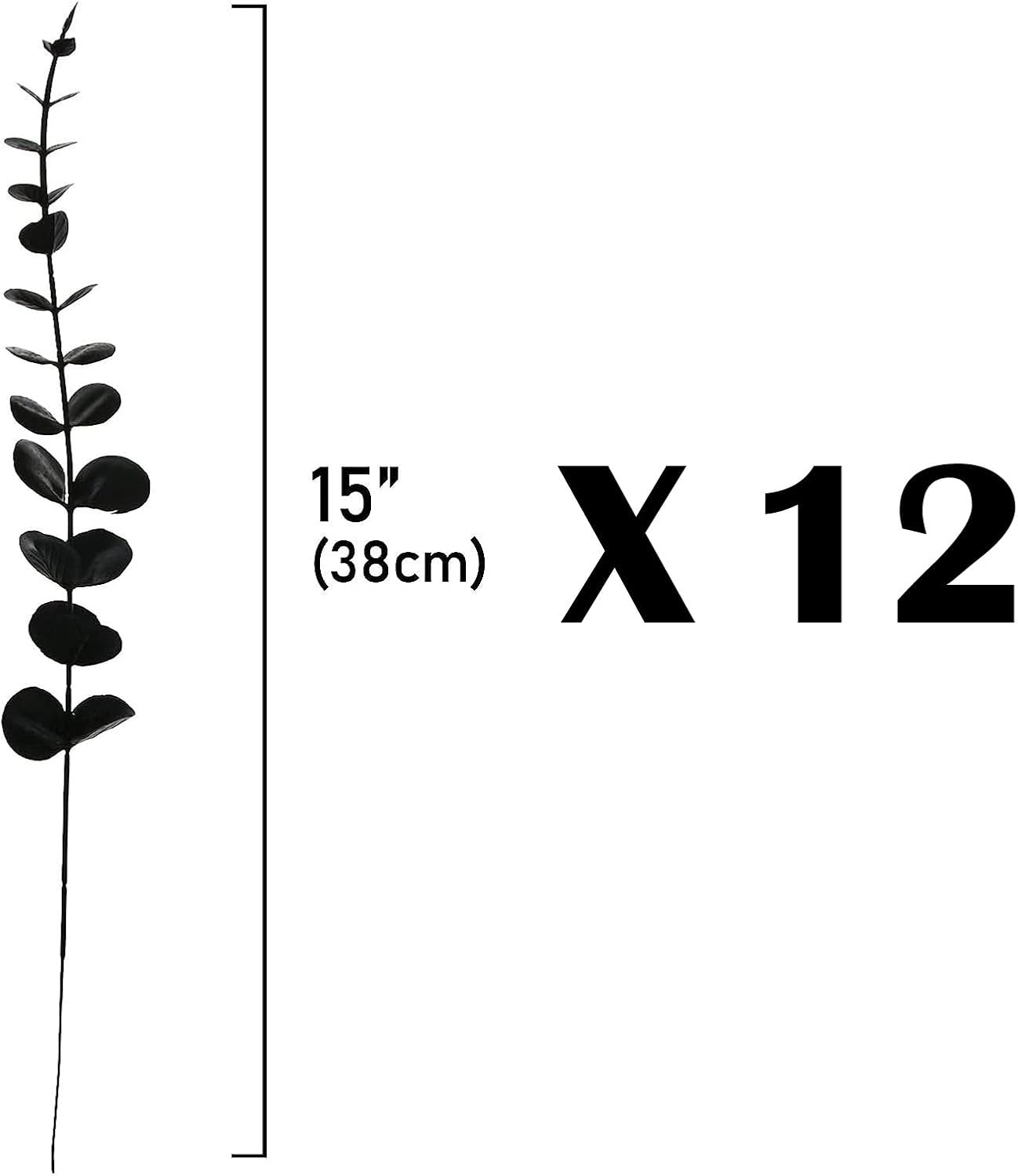 ABAJI Artificial Wine Red Stem Plants 12PCS Decor Set