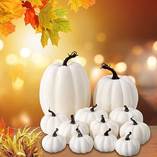 ROTORS Artificial Pumpkins Fall Decorations 12pcs