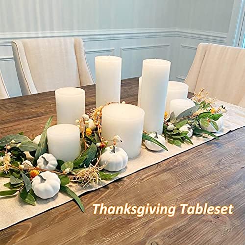 Orgrimmar Realistic Artificial Pumpkins 12PCS White Fall Decor