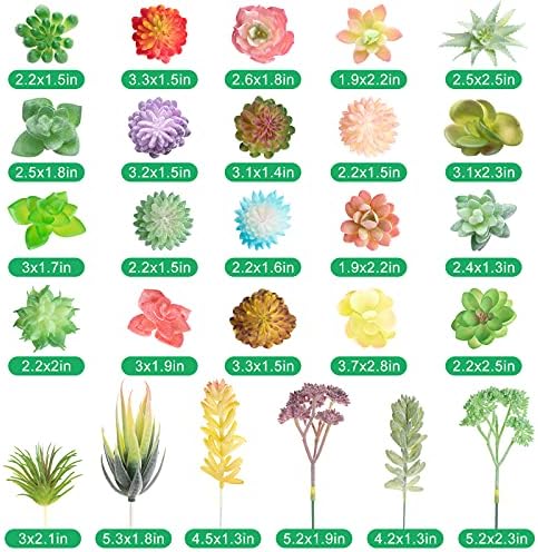 Jutom 32 Pieces Mini Artificial Succulents for Home Decor