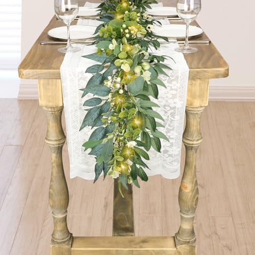 Artgar Eucalyptus Garland with Lights 6 Ft Home Decor