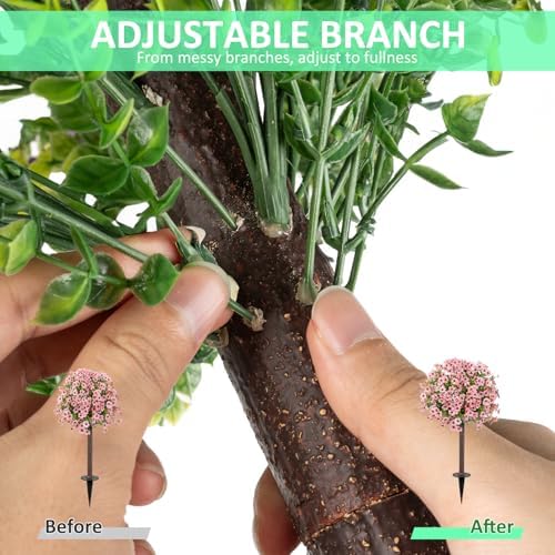 36 Artificial Boxwood Topiary Ball Tree with Violet Flowers 2Pack Pink