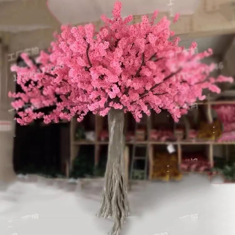 QIUPAI Round Pink Cherry Blossom Artificial Tree 1x09m