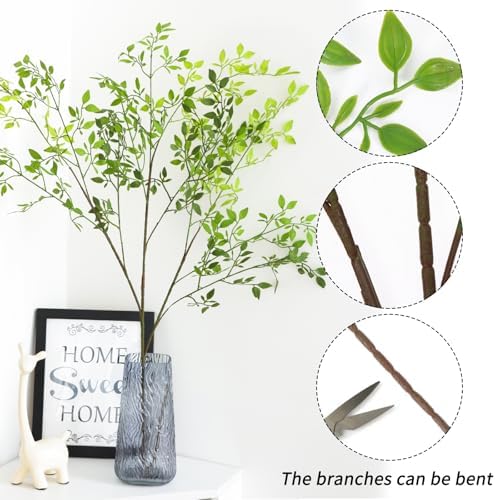 CEWOR 4pcs Artificial Greenery Branches for Tall Vase Decor