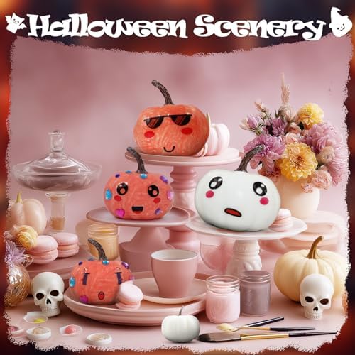 24 Pcs Paintable Foam Pumpkins Halloween Decor DIY Set