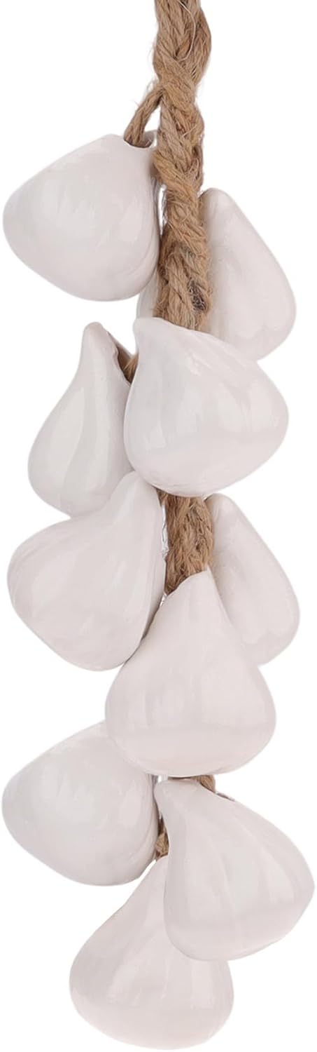 Woration Artificial Ceramic White Garlic Hanging Garland