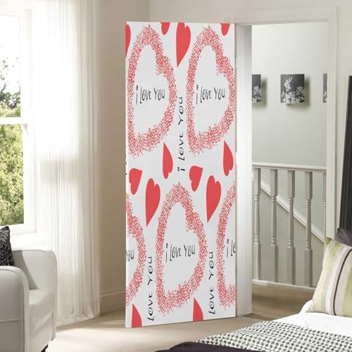 Susiyo Plush Red Heart Halloween Door Cover 32x79 In